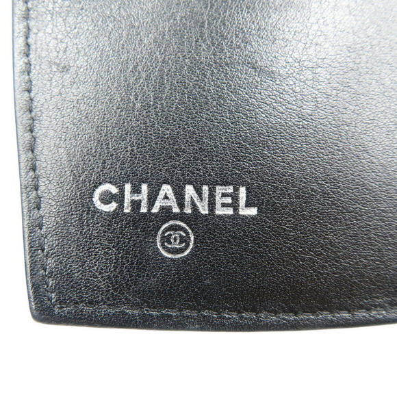 CHANEL Coco Mark Patent Leather Black Yellow Bi-fold Wallet - Picture 7 of 8
